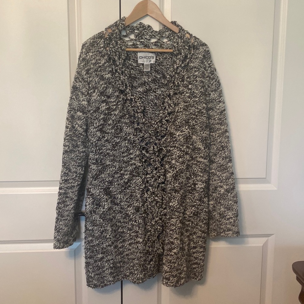 Chicos Cardigan size 2 - one hidden button closure
